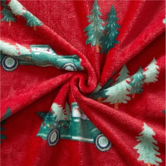 Holiday Time Cozy Christmas Plush Trucks Throw Blanket, Standard Size - Picture 3 of 7